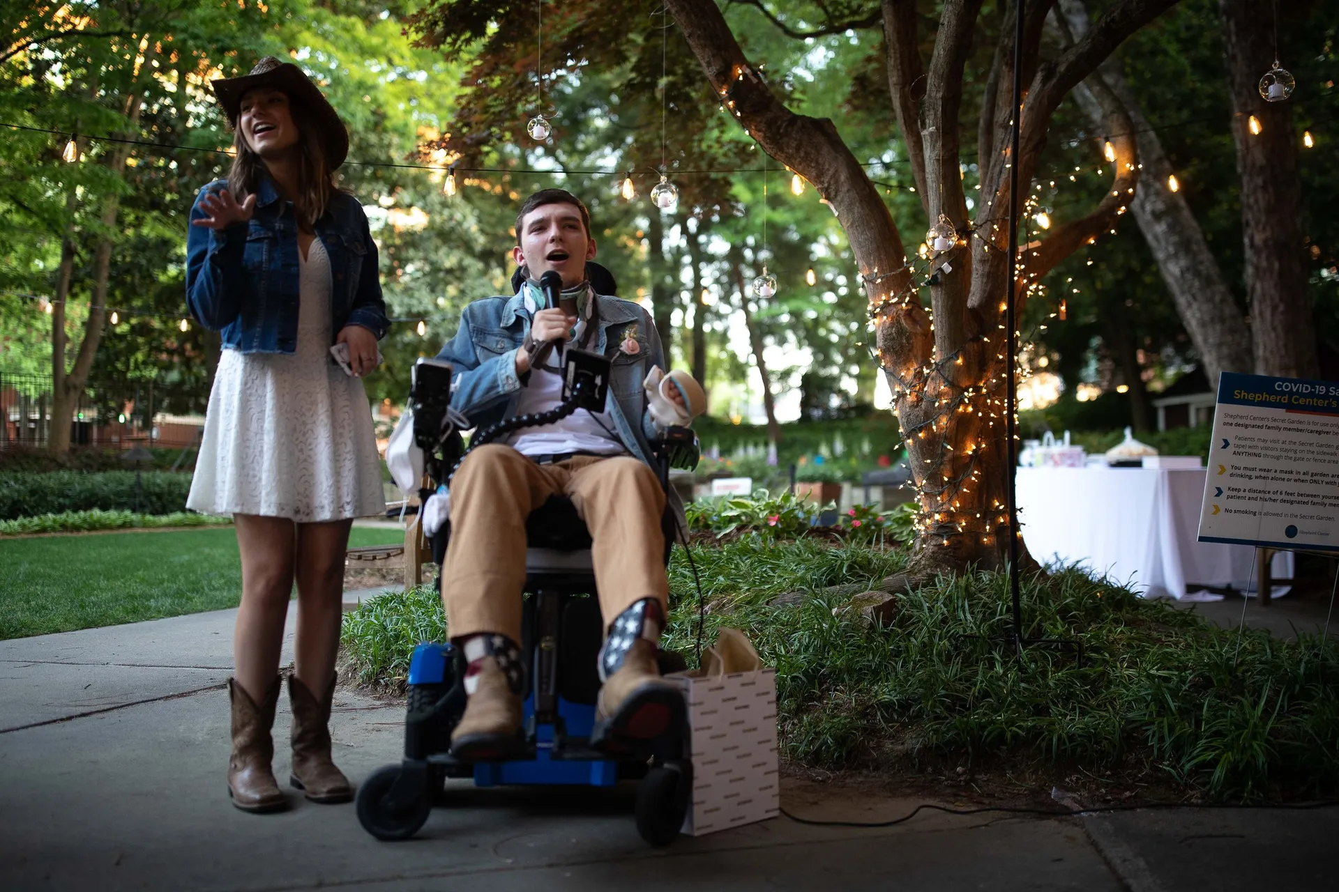 Shepherd Center patients celebrating at the Enchanted Garden prom in Atlanta